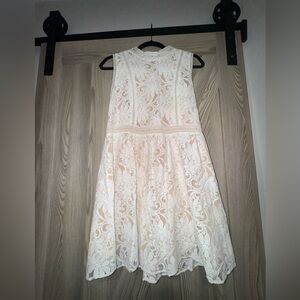 Altar'd State Cream Floral Lace Mini Dress